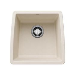 17-1/2 x 17 in. No Hole Undermount Granite Composite Bar Sink in Soft White