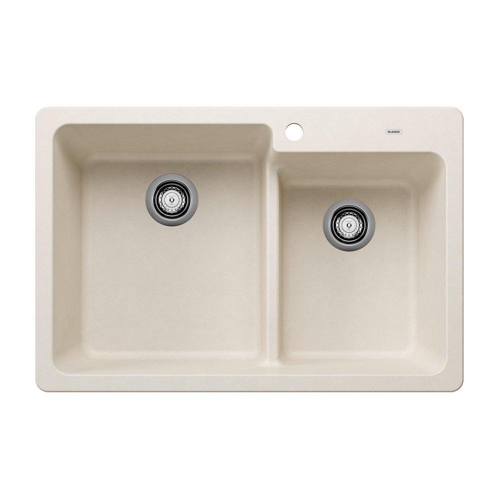 BLANCO Soft White 32 x 19 in. No Hole Granite Composite Single Bowl Undermount Kitchen Sink 