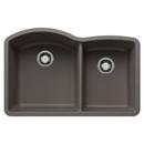 32-1/16 in. Undermount Composite Double Bowl Kitchen Sink in Volcano Grey
