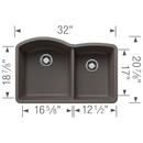 BLANCO Volcano Grey 32-1/16 x 20-7/8 in. No Hole Granite Composite Double Bowl Undermount Kitchen Sink 