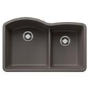 32-1/16 x 20-7/8 in. No Hole Granite Composite Double Bowl Undermount Kitchen Sink in Volcano Grey