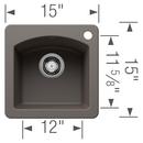 DIAMOND BAR SINK DUAL DECK - VOLCANO GREY 