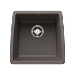 17-1/2 x 17 in. No-Hole Undermount Granite Bar Sink in Volcano Grey
