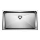 32 in x 18 in No Hole Stainless Steel Single Bowl Undermount Kitchen Sink in Polished Satin