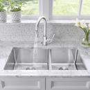33 in x 18 in No Hole Stainless Steel Double Bowl Undermount Kitchen Sink in Satin 