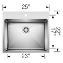 25 in. Dual Mount Stainless Steel Laundry Sink in Satin Brushed Finish 