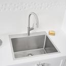 25 in. Dual Mount Stainless Steel Laundry Sink in Satin Brushed Finish 