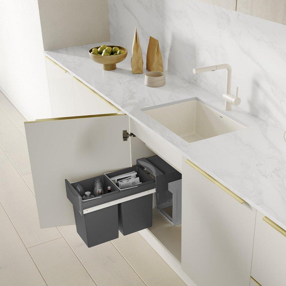 BLANCO Soft White 23-7/16 x 17-3/4 in. No Hole Granite Composite Single Bowl Undermount Kitchen Sink 