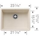 BLANCO Soft White 23-7/16 x 17-3/4 in. No Hole Granite Composite Single Bowl Undermount Kitchen Sink 