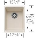 BLANCO Soft White 13-39/50 x 18-11/100 in. No Hole Undermount Granite Composite Bar Sink 