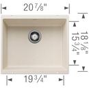 BLANCO Soft White 20-7/8 x 18-1/9 in. No Hole Granite Composite Single Bowl Undermount Kitchen Sink 
