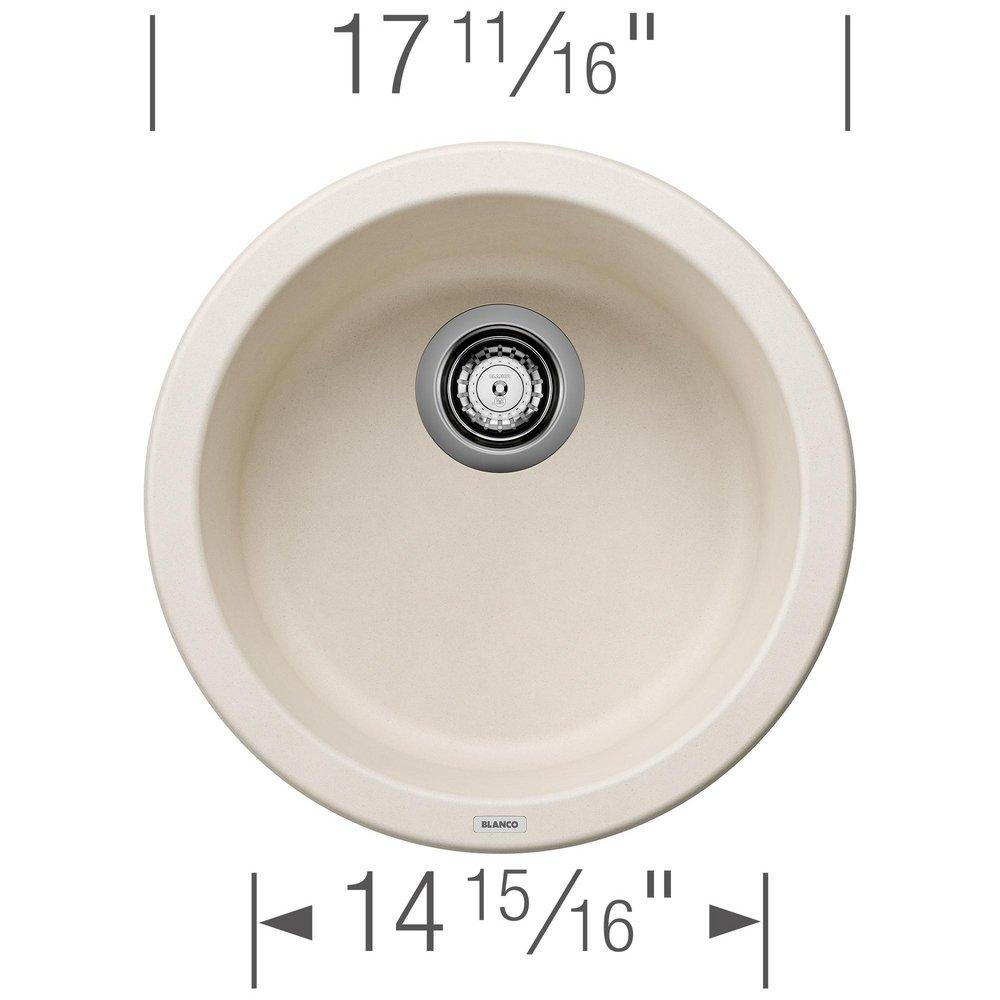 BLANCO Soft White 17-5/7 x 17-5/7 in. No-Hole Undermount Granite Bar Sink 