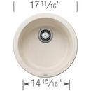 BLANCO Soft White 17-5/7 x 17-5/7 in. No-Hole Undermount Granite Bar Sink 