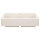 32-13/16 x 19 in. No Hole Granite Composite Double Bowl Farmhouse and Undermount Kitchen Sink in Soft White