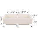 BLANCO Soft White 32-13/16 x 19 in. No Hole Granite Composite Double Bowl Farmhouse and Undermount Kitchen Sink 
