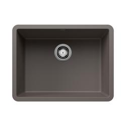23-71/6 x 17-3/4 in. No Hole Granite Composite Single Bowl Undermount Kitchen Sink in Volcano Grey