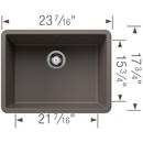 BLANCO Volcano Grey 23-71/6 x 17-3/4 in. No Hole Granite Composite Single Bowl Undermount Kitchen Sink 