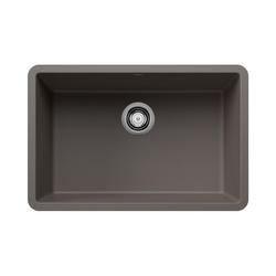 26-13/16 x 17-3/4 in. No Hole Granite Composite Single Bowl Undermount Kitchen Sink in Volcano Grey