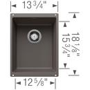 13-39/50 x 18-11/100 in. No Hole Undermount Granite Composite Bar Sink in Volcano Grey 