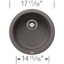17-11/16 x 17-11/16 in. No Hole Undermount Granite Composite Bar Sink in Volcano Grey 