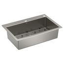 33 X22 STAINLESS STEEL 18 GAUGE SINGLE BOWL DUAL MOUNT SINK 