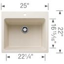 25 in. Dual Mount Silgranit Laundry Sink in Soft White 