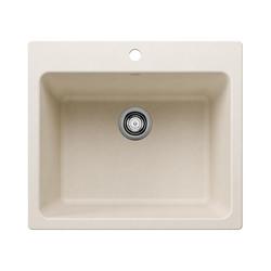 25 in. Dual Mount Silgranit Laundry Sink in Soft White