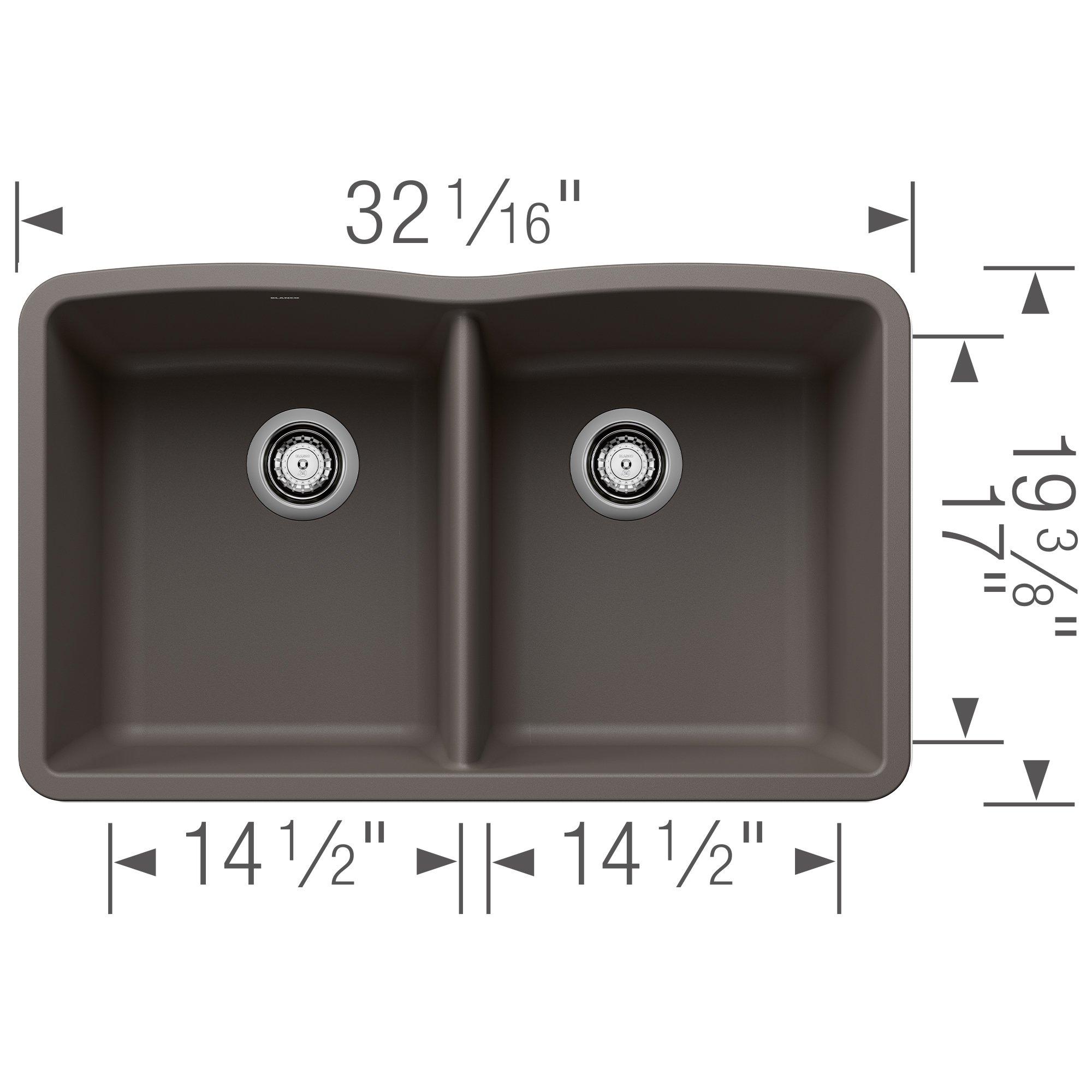 DIAMOND EQUAL DOUBLE BOWL - VOLCANO GRAY 