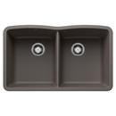 32 in. Undermount Silgranit Double Bowl Kitchen Sink in Volcano Gray