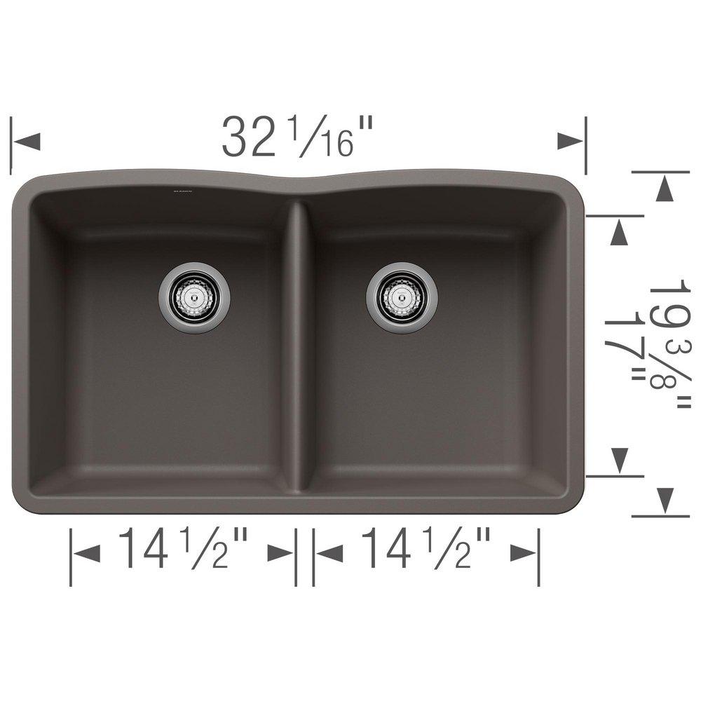 DIAMOND EQUAL DOUBLE BOWL - VOLCANO GRAY 