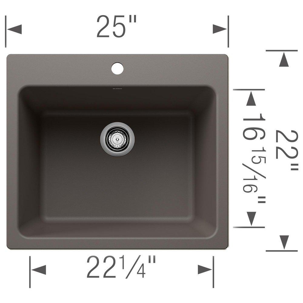 LIVEN DUAL MOUNT LAUNDRY SINK - VOLCANO GRAY 