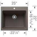 LIVEN DUAL MOUNT LAUNDRY SINK - VOLCANO GRAY 