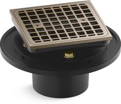 Square Tile-In Shower Drain in Vibrant Brushed Bronze
