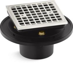 3 in. Cast Iron Shower Drain with Grate in Vibrant Polished Nickel