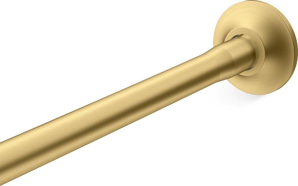 KOHLER Vibrant&reg; Brushed Moderne Brass 76 in. Wall Mount Curved Shower Rod 