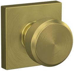 Passage Door Knob Set with Collins Trim in Satin Brass