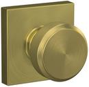 Passage Door Knob Set with Collins Trim in Satin Brass 