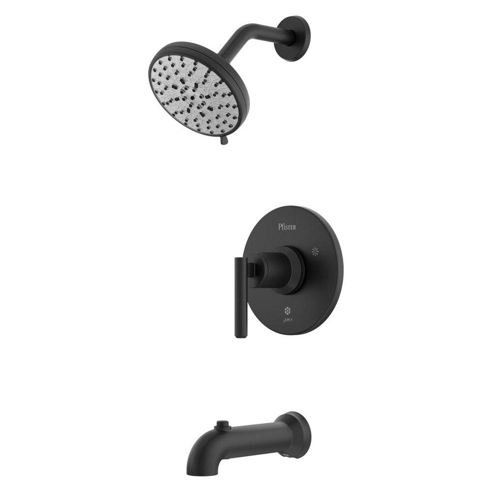 CAPISTRANO TUB & SHOWER TRIM WITH VALVE IN SPOT DEFENSE MATTE BLACK 