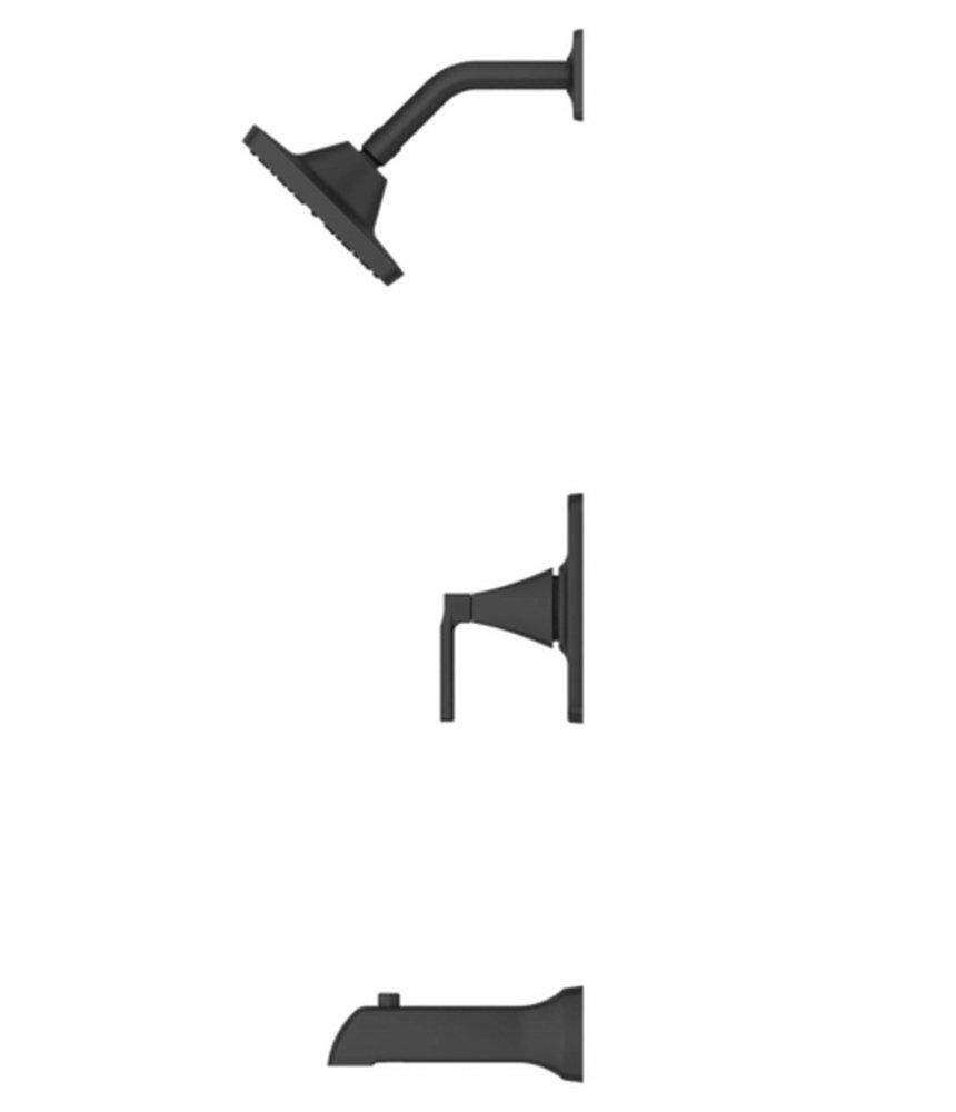 VANERI TUB & SHOWERTRIM WITH VALVE IN MATTE BLACK 