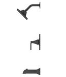 VANERI TUB & SHOWERTRIM WITH VALVE IN MATTE BLACK 