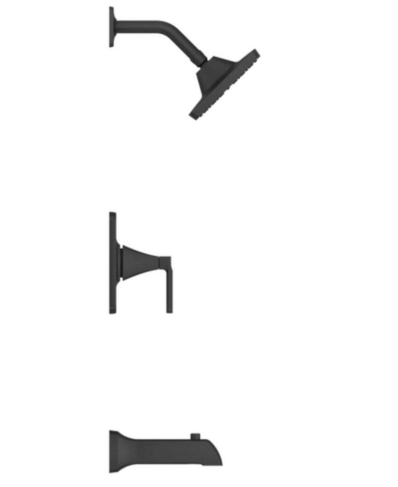 VANERI TUB & SHOWERTRIM WITH VALVE IN MATTE BLACK 