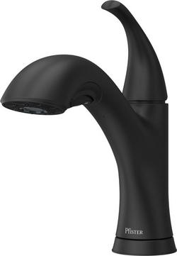 Single Handle Pull Out Kitchen Faucet in Matte Black