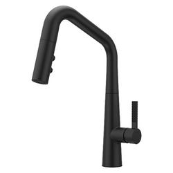 Single Handle Pull Down Kitchen Faucet in Matte Black
