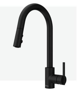 Single Handle Pull Down Kitchen Faucet in Matte Black