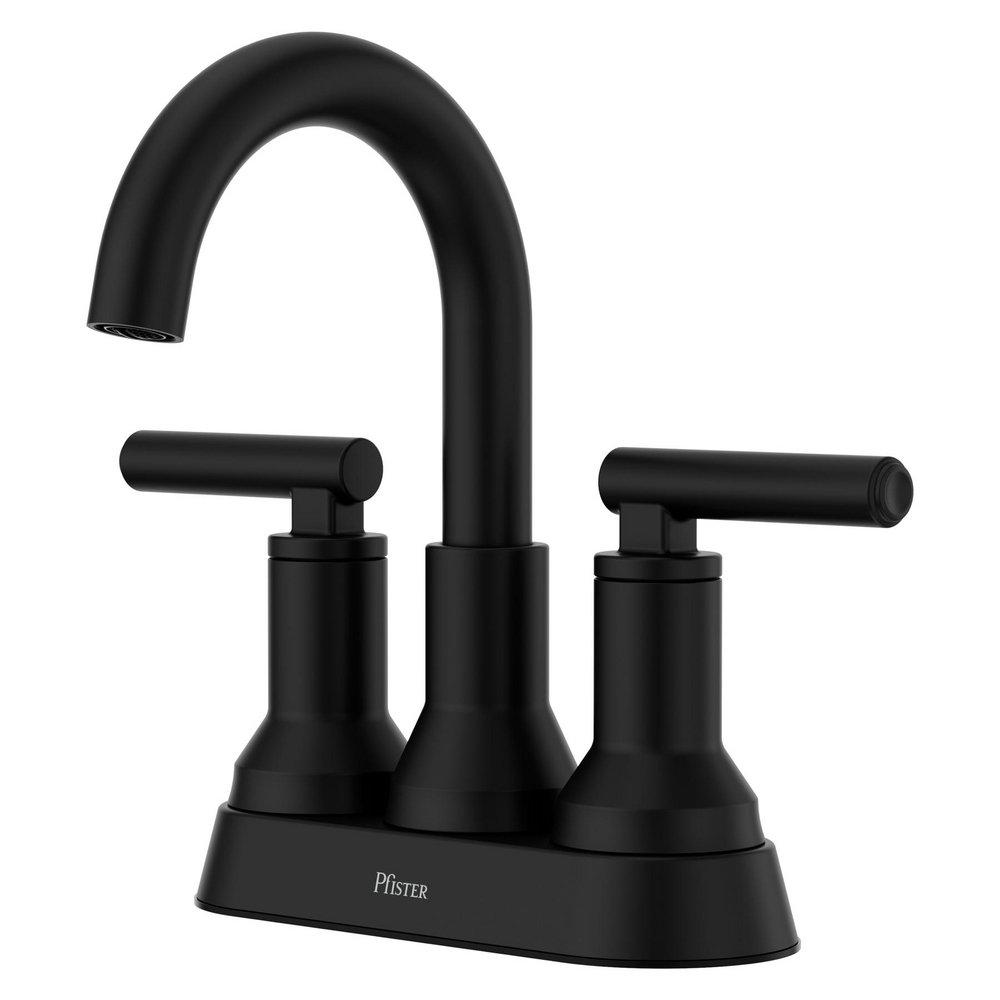 Pfister Matte Black Two Handle Centerset Bathroom Sink Faucet 