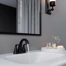 Two Handle Centerset Bathroom Sink Faucet in Spot Defense Matte Black 