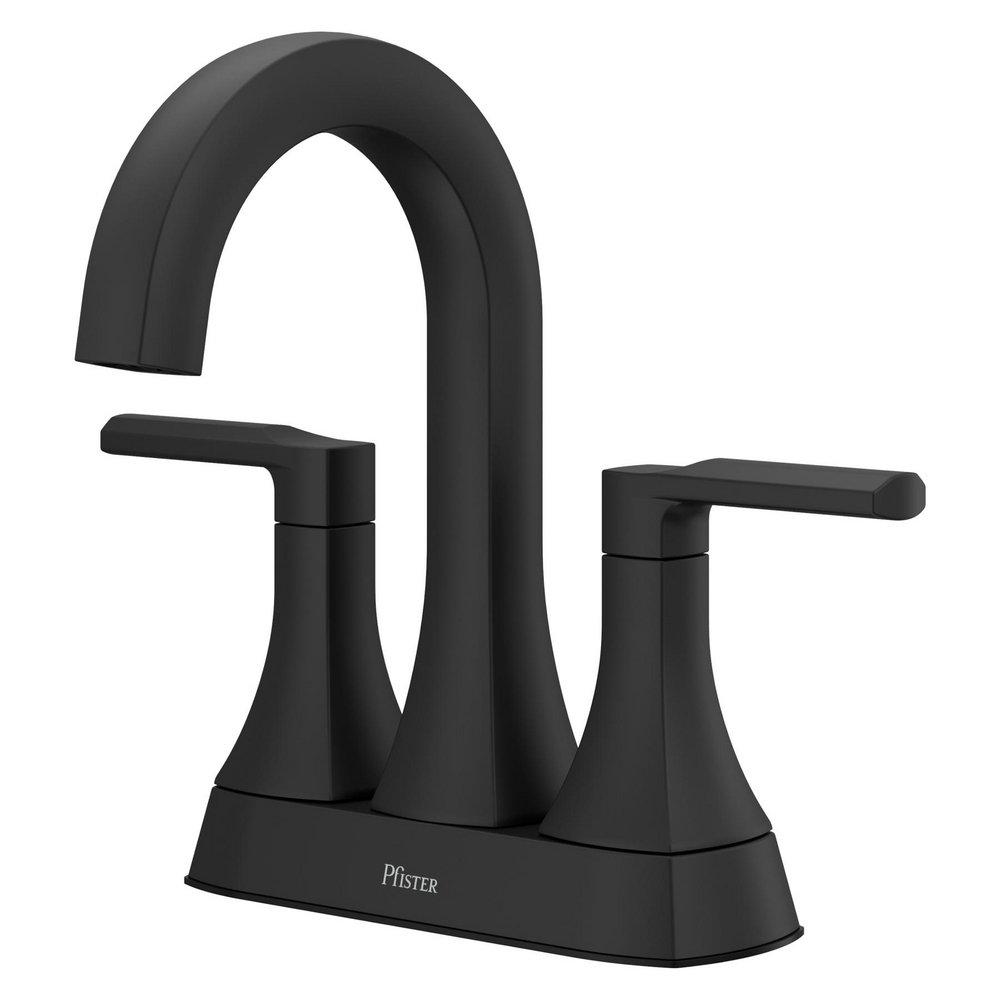 Pfister Matte Black Two Handle Centerset Bathroom Sink Faucet 