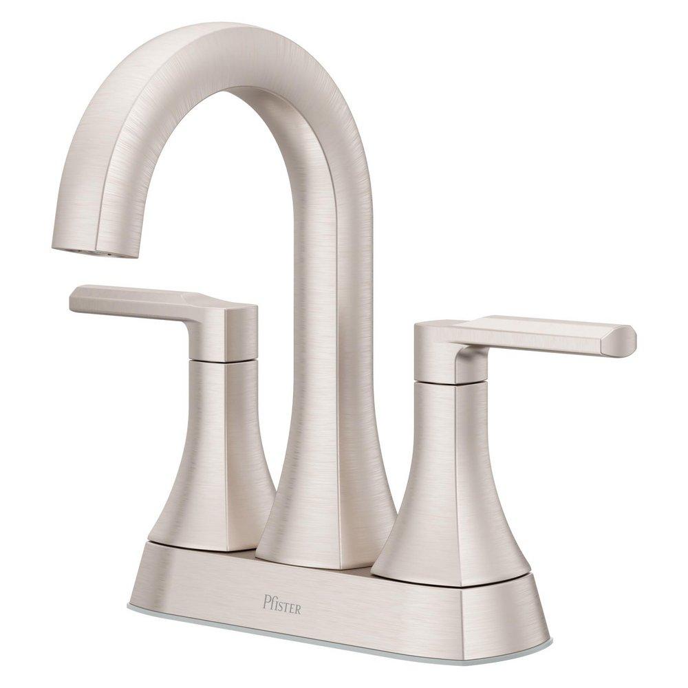 Pfister Spot Defense Brushed Nickel Two Handle Centerset Bathroom Sink Faucet 