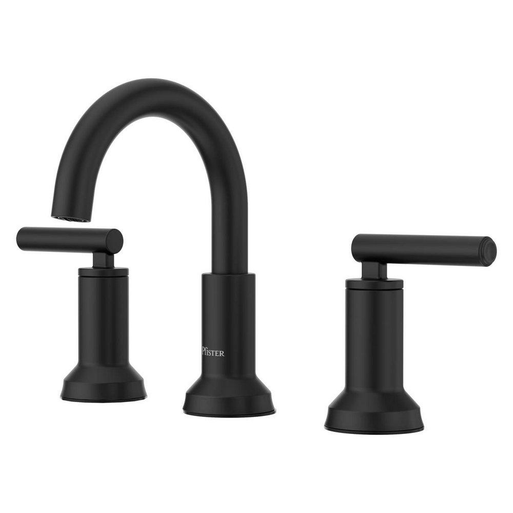 Two Handle Widespread Bathroom Sink Faucet in Matte Black 