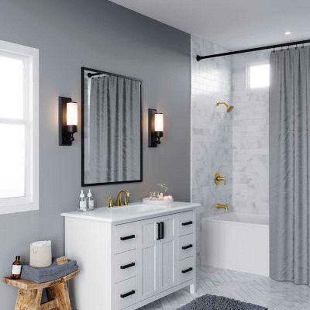 Two Handle Widespread Bathroom Sink Faucet in Brushed Gold 